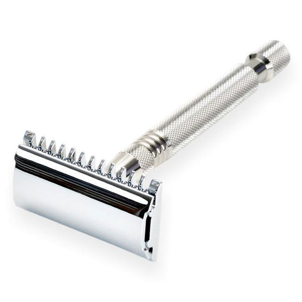 Timor 1325K Open Comb Safety Razor with Solid Stainless Steel Long Handle
