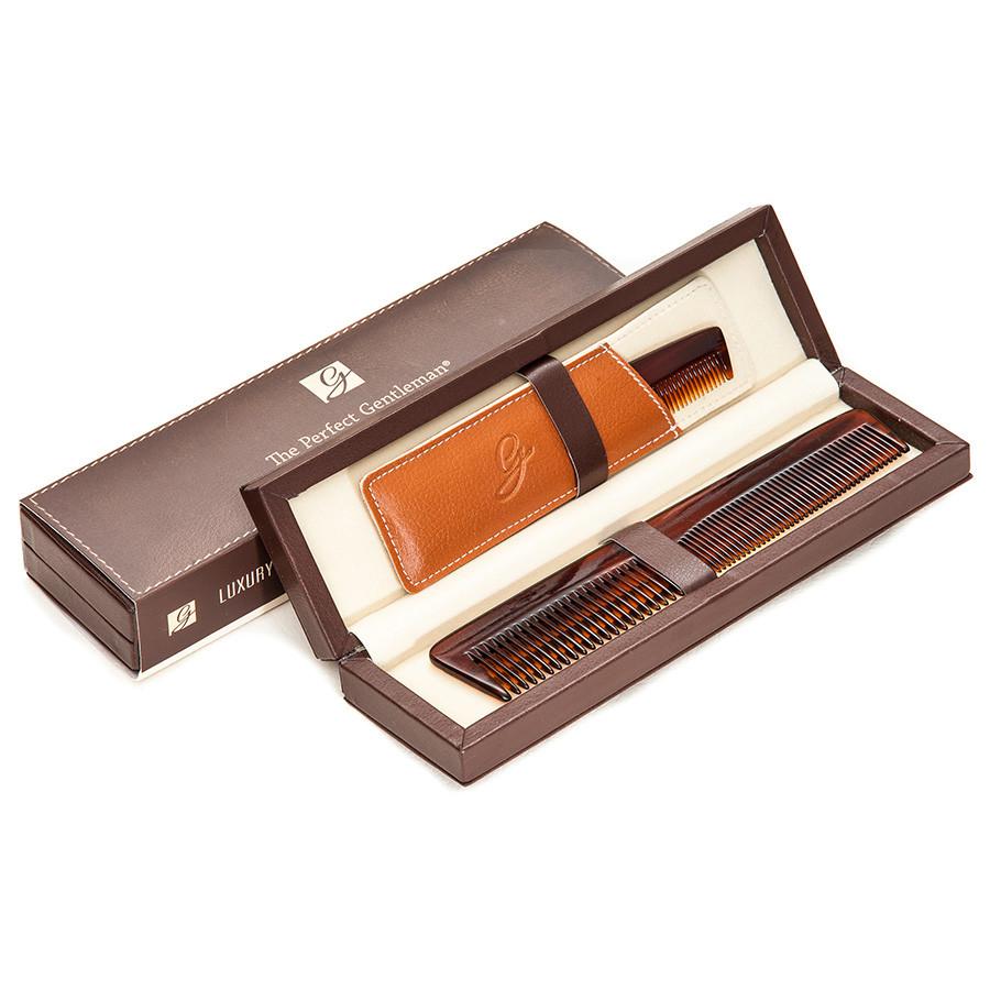 The Perfect Gentleman Luxury Comb Set in Deluxe Leather Case Comb The Perfect Gentleman 