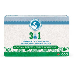 The Soap Company of Nova Scotia 3 in 1 Shampoo, Shave and Soap Bar Body Soap The Soap Company of Nova Scotia Acadian Forest Full Bar 