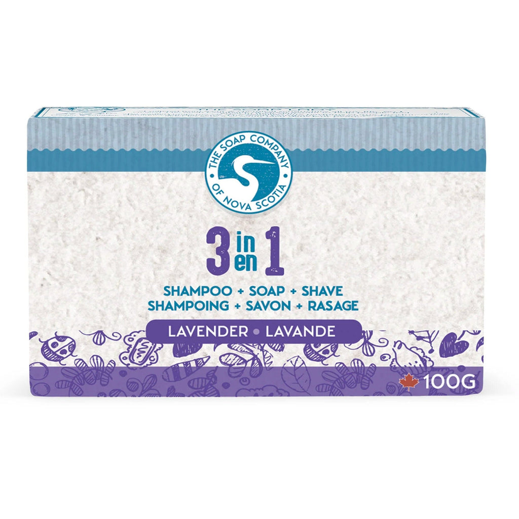 The Soap Company of Nova Scotia 3 in 1 Shampoo, Shave and Soap Bar Body Soap The Soap Company of Nova Scotia Lavender Full Bar 