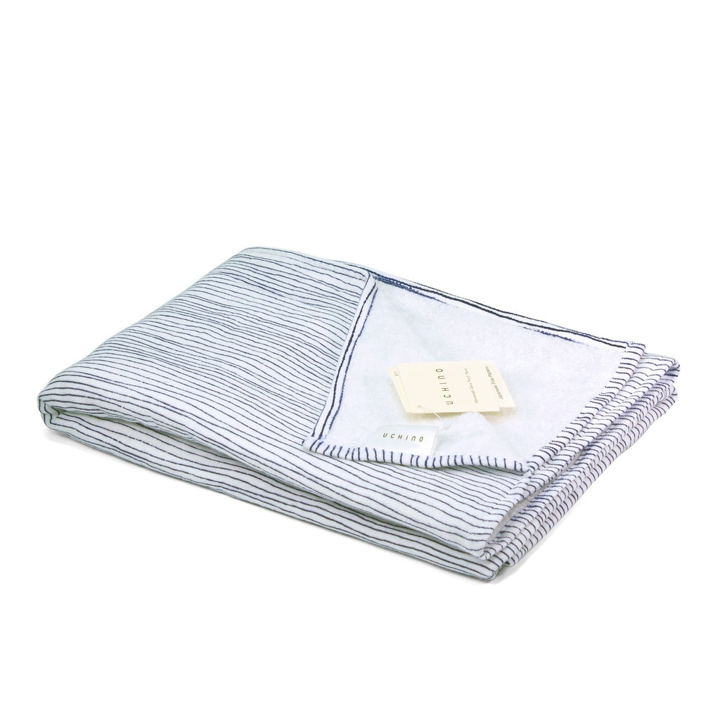 Uchino Japanese Stripes Pattern Double-Sided Cotton Towel Towel Uchino Bath Towel (70 x 140 cm) 