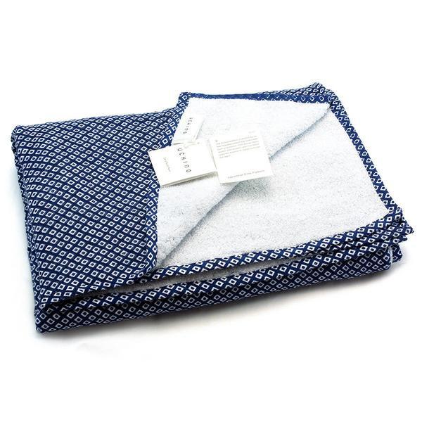 Uchino Japanese Hishi Pattern Double-Sided Cotton Towel Towel Uchino Bath Towel (70 x 140 cm) 