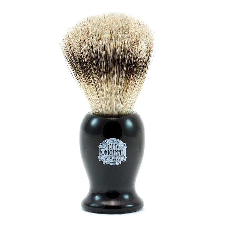 Vulfix 660S Medium Super Badger Shaving Brush, Black Handle Badger Bristles Shaving Brush Vulfix 
