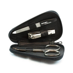 WASA Solingen 3-Piece Manicure Set, Black Leather Zip Case Manicure Set WASA Solingen 