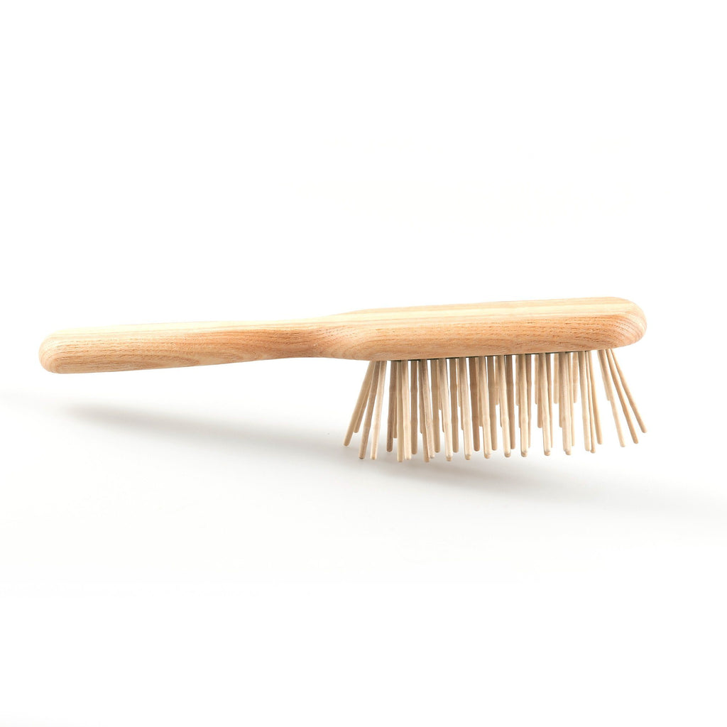 TEK Rectangular Wooden Hair Brush with Extra Long Bamboo Bristles Hair Brush TEK 