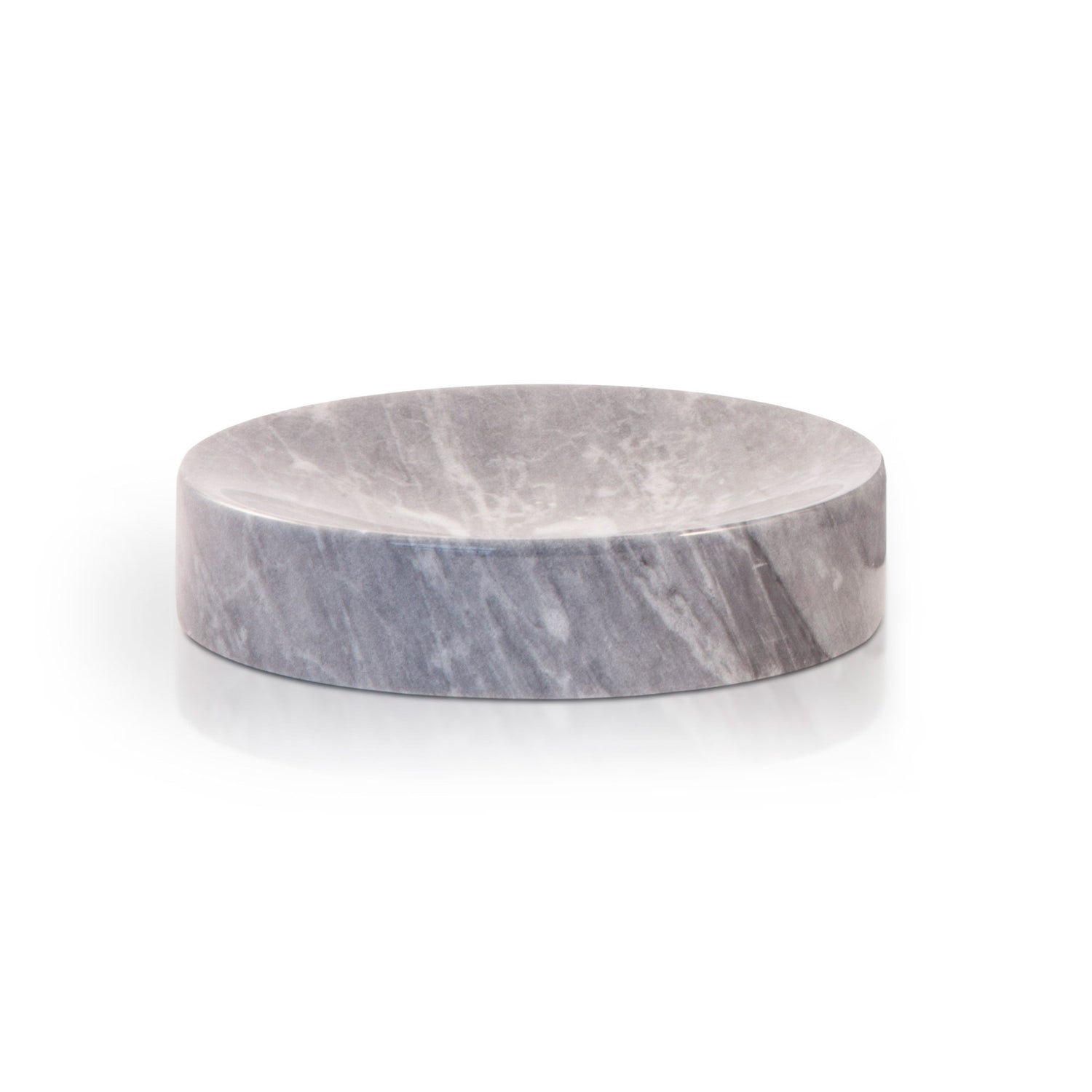 Fiammetta V Round Marble Soap Dish Soap Dish Fiammetta V Grey Bardiglio 