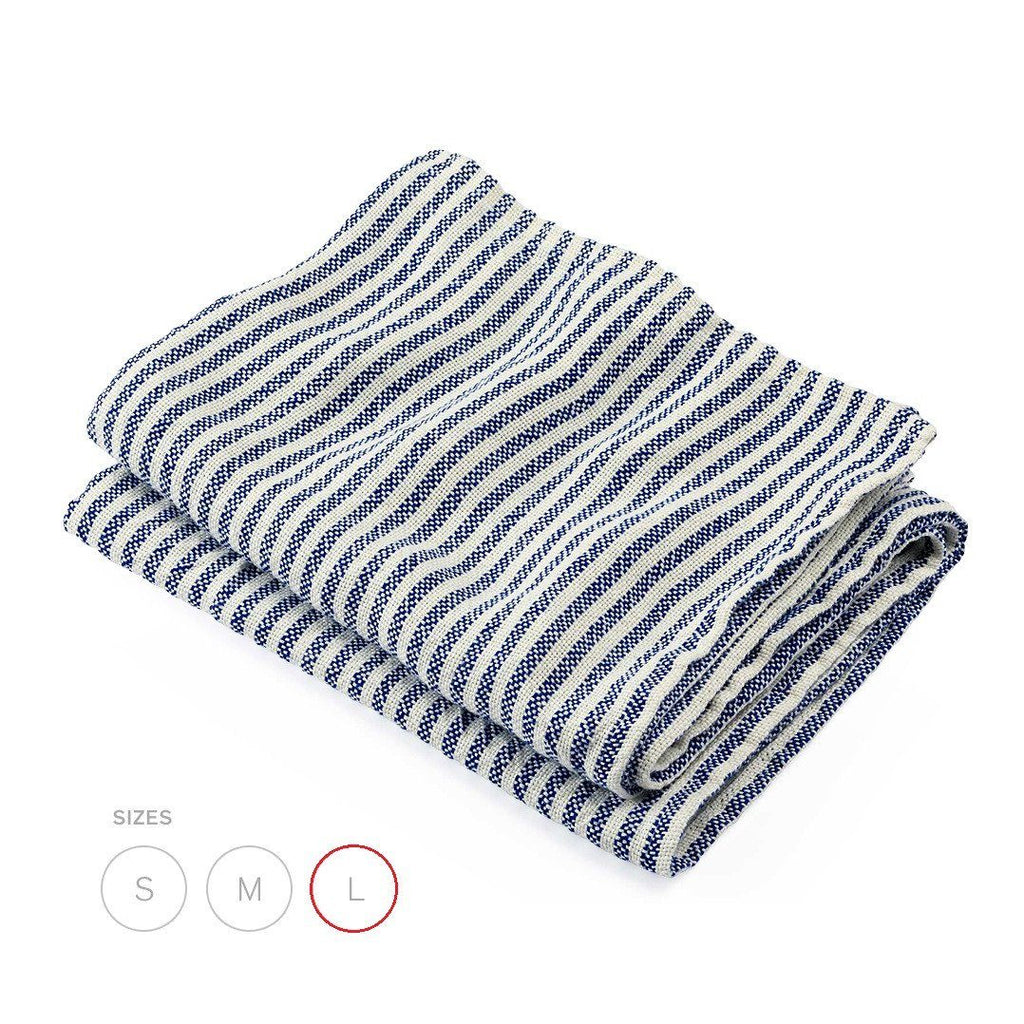 Brahms Mount McClary Linen Towels Towel Brahms Mount Blue Stripe Bath Sheet (36" x 60") 