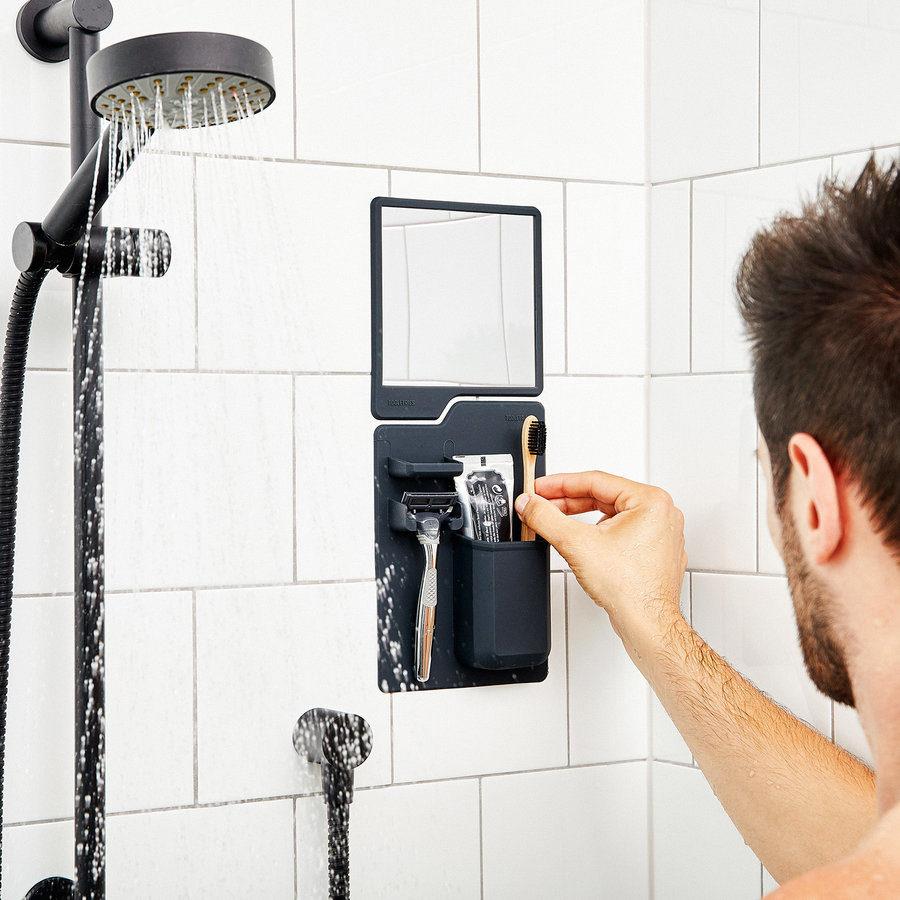 Tooletries The Oliver Anti-Fog Shower Mirror, Charcoal Shaving Mirror Tooletries 